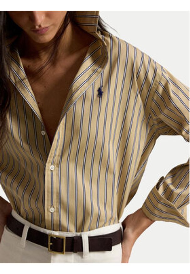 Polo Ralph Lauren Koszula 211910743511 Beżowy Regular Fit. Typ kołnierza: polo. Kolor: beżowy. Materiał: bawełna