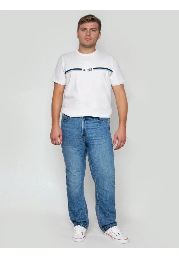 Big-Star - Jeansy męskie z prostą nogawką niebieskie Colt 334. Stan: podwyższony. Kolor: niebieski. Styl: vintage, klasyczny