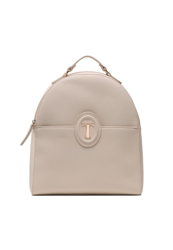 Trussardi Jeans - Plecak Trussardi 75B01356 W004. Kolor: beżowy. Materiał: skóra
