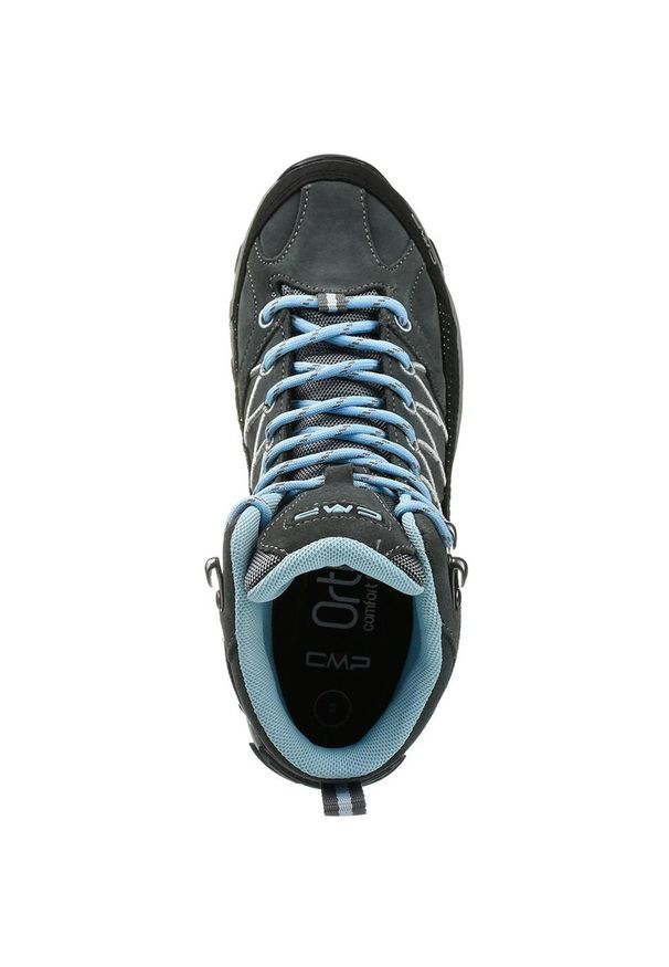 Damskie buty trekkingowe CMP Rigel Waterproof. Wysokość cholewki: za kostkę. Zapięcie: sznurówki. Kolor: szary. Materiał: syntetyk, skóra, materiał. Szerokość cholewki: normalna