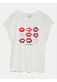 Vero Moda T-Shirt Cysma 10328272 Biały Regular Fit. Kolor: biały. Materiał: bawełna