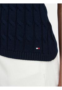 TOMMY HILFIGER - Tommy Hilfiger Kardigan Mid Gg Cable WW0WW50075 Granatowy Regular Fit. Kolor: niebieski. Materiał: bawełna #4