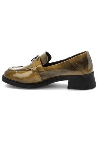 Zielone Półbuty Armodo Eleganckie Obuwie Damskie. Okazja: na co dzień, na spotkanie biznesowe. Zapięcie: klamry. Kolor: zielony. Materiał: skóra. Obcas: na obcasie. Styl: elegancki. Wysokość obcasa: średni #3