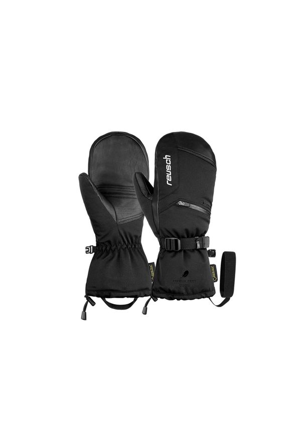 Rękawice unisex Reusch Colin Gore-Tex jednopalczaste narciarskie czarne. Kolor: czarny, biały, wielokolorowy. Materiał: skóra, poliester. Technologia: Gore-Tex. Sezon: zima. Sport: narciarstwo