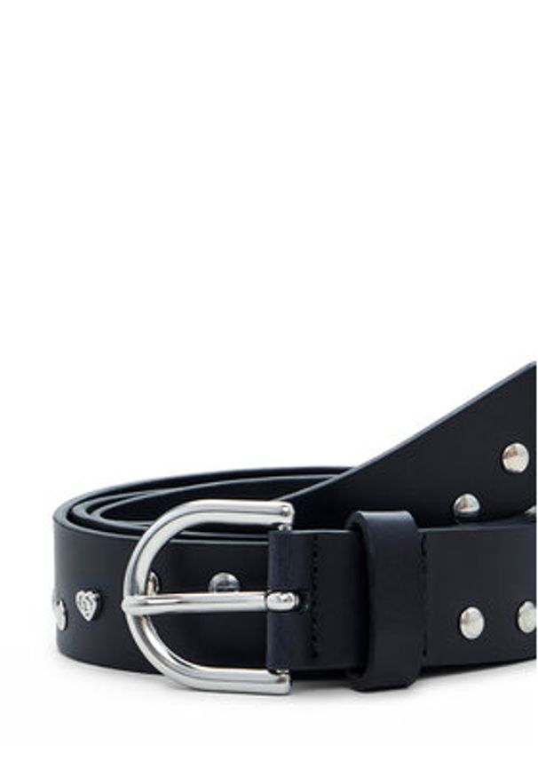 Desigual Pasek Damski 25SARL05 Czarny. Kolor: czarny. Materiał: skóra