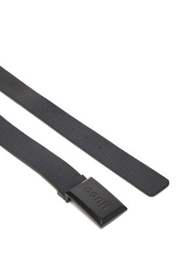 Hugo - HUGO Pasek Męski 50555040 Czarny. Kolor: czarny. Materiał: skóra