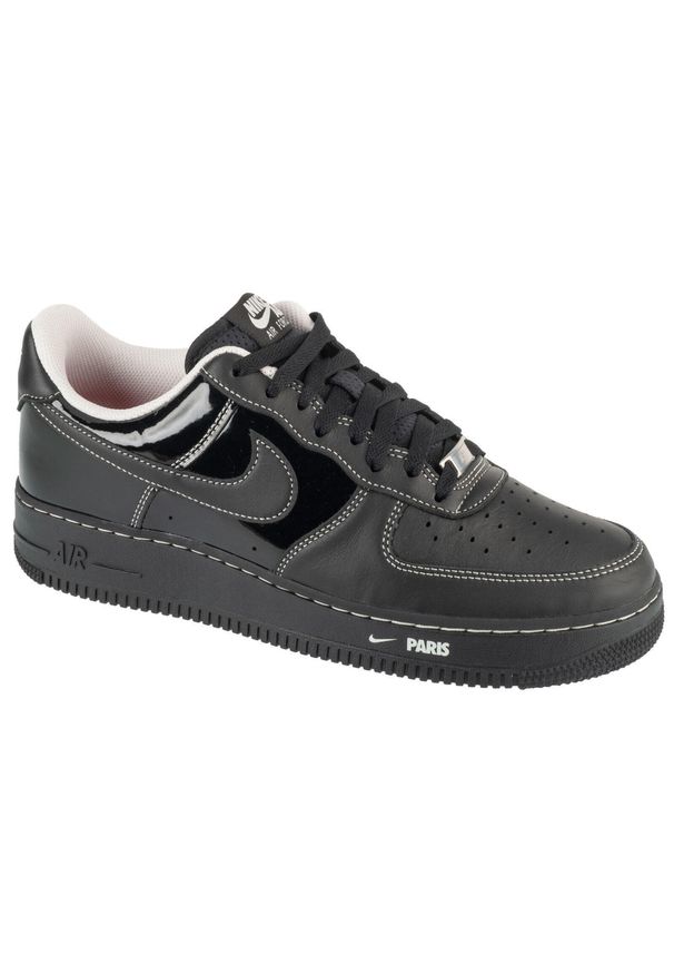 Nike - Buty sportowe Sneakersy męskie, Air Force 1 '07 Low City Pack Paris Patent. Kolor: czarny. Model: Nike Air Force. Sport: turystyka piesza