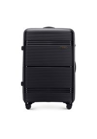 Wittchen - Duża walizka z polipropylenu jednokolorowa czarna. Kolor: czarny #1