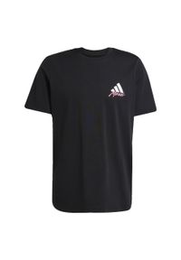 Adidas - Koszulka Messi Icon Graphic. Kolor: czarny. Materiał: bawełna. Wzór: kolorowy