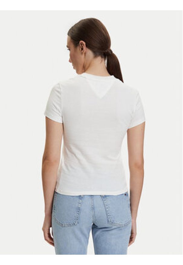Tommy Jeans T-Shirt DW0DW22781 Écru Regular Fit. Kolor: kremowy. Materiał: bawełna
