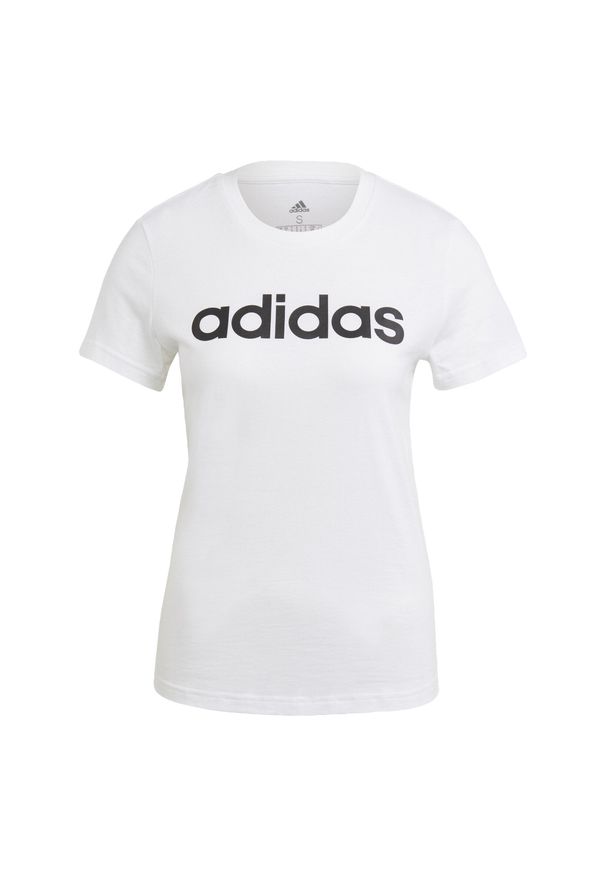 Adidas - T-shirt damski z logo adidas Essentials. Kolor: czarny, biały, wielokolorowy. Sport: taniec, joga i pilates