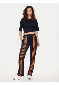 Adidas - adidas Spodnie dresowe Velour JN8290 Granatowy Regular Fit. Kolor: niebieski. Materiał: syntetyk