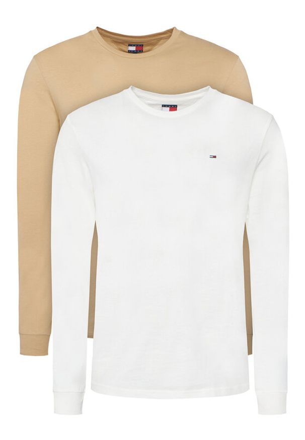 Tommy Jeans Komplet longsleeve DM0DM22148 Kolorowy Slim Fit. Materiał: bawełna. Długość rękawa: długi rękaw. Wzór: kolorowy
