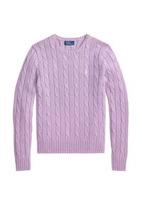 Polo Ralph Lauren Sweter 211971869505 Fioletowy Slim Fit. Typ kołnierza: polo. Kolor: fioletowy. Materiał: bawełna #3