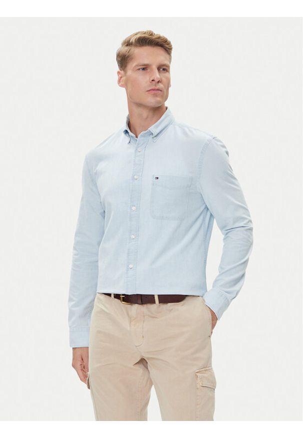 TOMMY HILFIGER - Tommy Hilfiger Koszula MW0MW39431 Błękitny Regular Fit. Kolor: niebieski. Materiał: bawełna