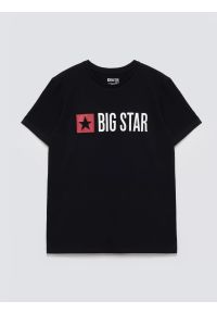 Big-Star - Koszulka męska z logo BIG STAR czarna Quado 906. Okazja: na co dzień. Kolor: czarny. Materiał: dzianina, jeans. Długość rękawa: krótki rękaw. Długość: krótkie. Wzór: kolorowy, nadruk. Styl: casual, sportowy #4