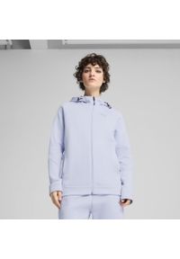 Puma - Damska rozpinana bluza z kapturem EVOSTRIPE PUMA Cool Weather Blue. Typ kołnierza: kaptur. Kolor: niebieski. Sport: bieganie