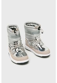 Moon Boot - Śniegowce dziecięce Soft. Nosek buta: okrągły. Kolor: srebrny. Materiał: syntetyk, materiał. Szerokość cholewki: normalna. Sezon: zima #5