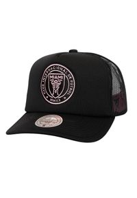 Czapka z daszkiem męska piłkarska Mitchell & Ness Inter Miami CF Trucker czarna. Kolor: czarny