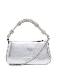 Pinko - PINKO Torebka Half Moon Baguette Mini AI 25-26 PLTT 105915 A2WD Srebrny. Kolor: srebrny. Materiał: skórzane #6
