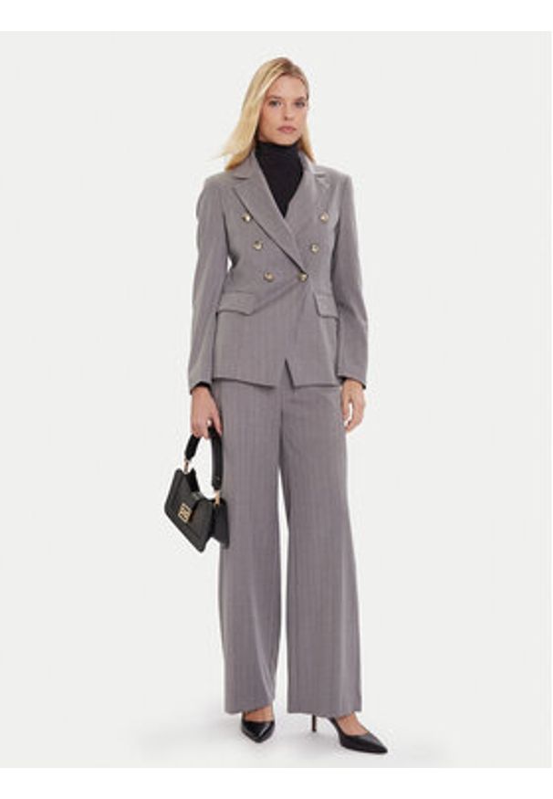 Maryley Spodnie materiałowe 25IB598/M17/35GR Szary Regular Fit. Kolor: szary. Materiał: wiskoza, syntetyk