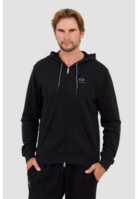 La Martina - LA MARTINA Czarna męska bluza Hooded Cot, Rozmiar M. Kolor: czarny