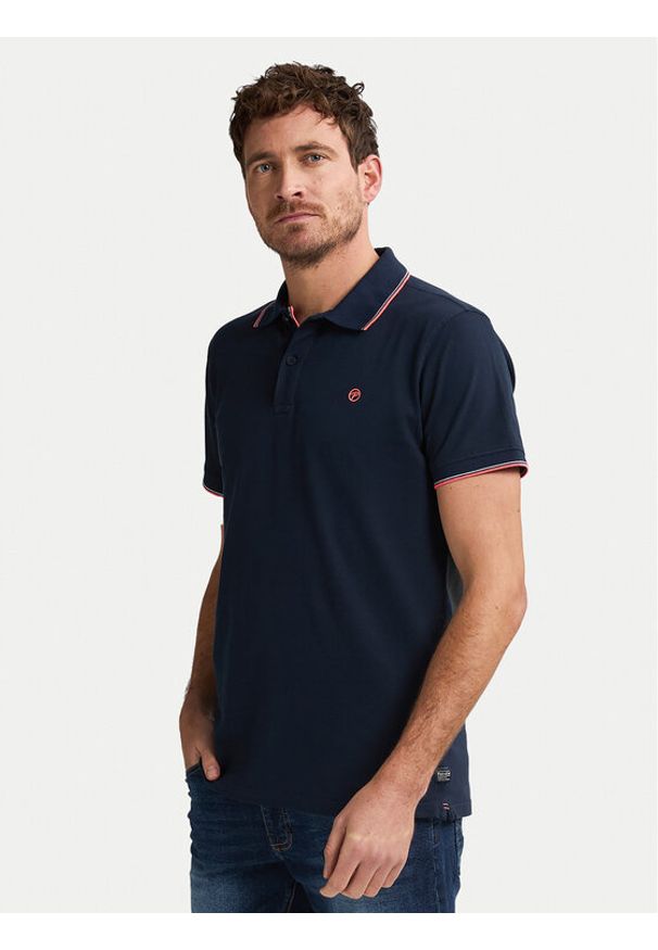 Petrol Industries Polo M-ROS-POL003 Granatowy Regular Fit. Typ kołnierza: polo. Kolor: niebieski. Materiał: bawełna