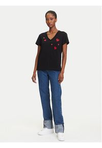 Karl Lagerfeld - KARL LAGERFELD T-Shirt A3W17017 Czarny Regular Fit. Typ kołnierza: dekolt w karo. Kolor: czarny. Materiał: bawełna #4