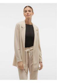 Vero Moda Marynarka Liva 10294482 Beżowy Regular Fit. Kolor: beżowy. Materiał: syntetyk