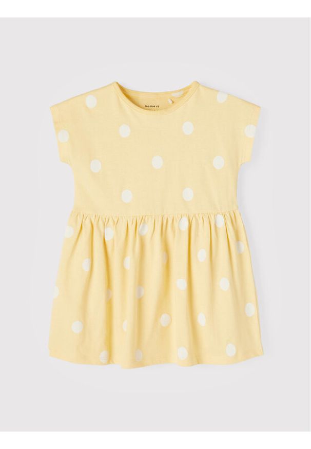 Name it - NAME IT Sukienka codzienna 13198444 Żółty Regular Fit. Okazja: na co dzień. Kolor: żółty. Materiał: bawełna. Typ sukienki: proste. Styl: casual