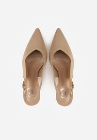 Renee - Ciemnobeżowe Plecione Sandały na Szpilce Savapheme. Zapięcie: sprzączka. Kolor: beżowy. Obcas: na szpilce. Styl: klasyczny, elegancki #4