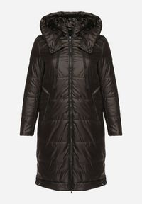 Born2be - Czarna Przejściowa Kurtka Pikowana z Kapturem i Suwakami po Bokach Fesunela. Okazja: na co dzień. Typ kołnierza: kaptur. Kolekcja: plus size. Kolor: czarny. Materiał: jeans. Sezon: jesień. Styl: klasyczny, casual #4