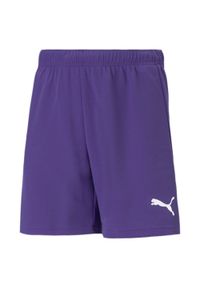 Spodenki piłkarskie dla dzieci Puma teamRISE Short Jr. Okazja: na co dzień. Kolor: biały, fioletowy, wielokolorowy. Sezon: lato. Styl: casual #1