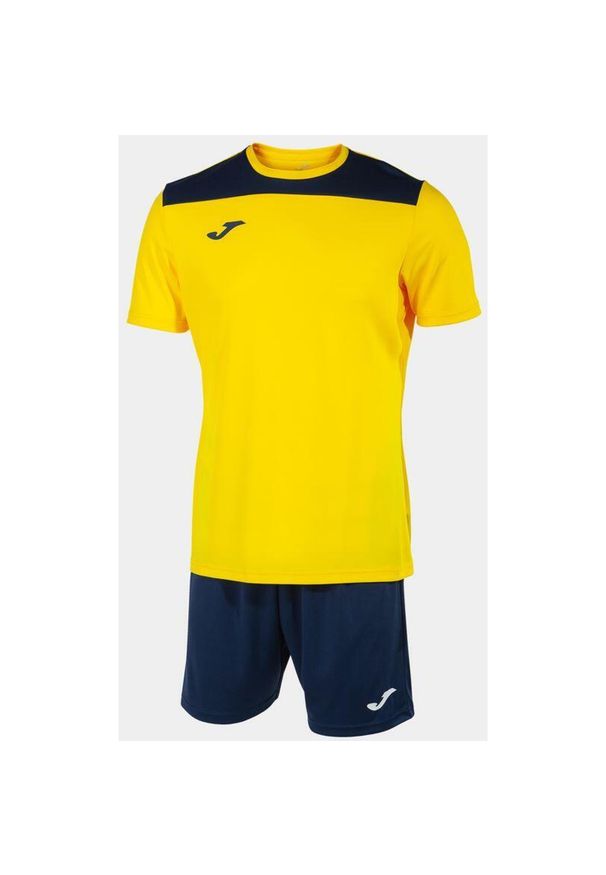 Zestaw Sportowy Joma Phoenix II Żółto-Marynarski 3XS dla Juniorów. Okazja: na uczelnię. Kolor: niebieski, wielokolorowy, żółty. Materiał: poliester, dresówka. Styl: sportowy