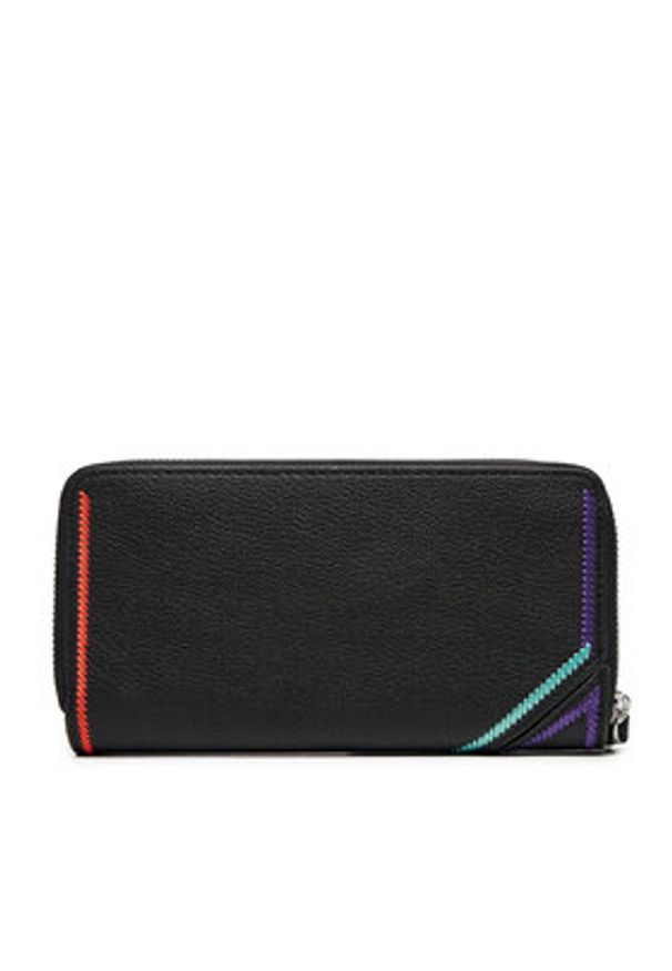 Desigual Duży Portfel Damski 24WAYP07 Czarny. Kolor: czarny. Materiał: skóra