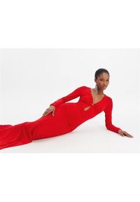 Pinko - PINKO Sukienka wieczorowa 104935 A2GS Czerwony Slim Fit. Kolor: czerwony. Materiał: wiskoza. Styl: wizytowy #3