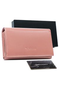 4U CAVALDI - Portfel skórzany Cavaldi RD-22-GCL-0931 łososiowy. Kolor: różowy. Materiał: skóra