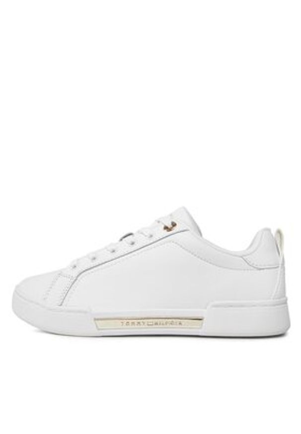 TOMMY HILFIGER - Tommy Hilfiger Sneakersy Chique Court Sneaker FW0FW07634 Biały. Kolor: biały. Materiał: skóra
