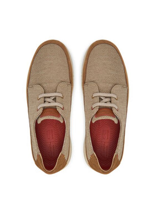 Clarks Sneakersy Easeway Lace 26181369 Beżowy. Kolor: beżowy. Materiał: materiał
