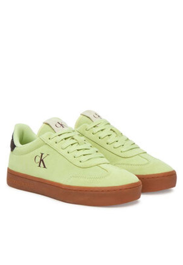 Calvin Klein Jeans Sneakersy Classic Cupsole Mix In YW0YW01767 Biały. Kolor: biały. Materiał: skóra