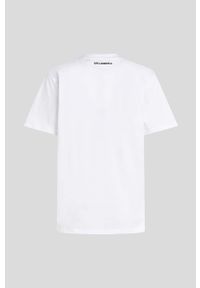 Karl Lagerfeld t-shirt bawełniany x The Ultimate icon kolor biały. Okazja: na co dzień. Kolor: biały. Materiał: bawełna. Długość rękawa: krótki rękaw. Długość: krótkie. Wzór: haft. Styl: casual, klasyczny #2