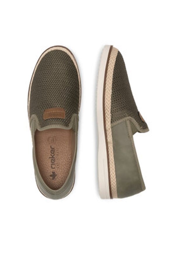 Rieker Espadryle B2366-54 Khaki. Kolor: brązowy. Materiał: materiał