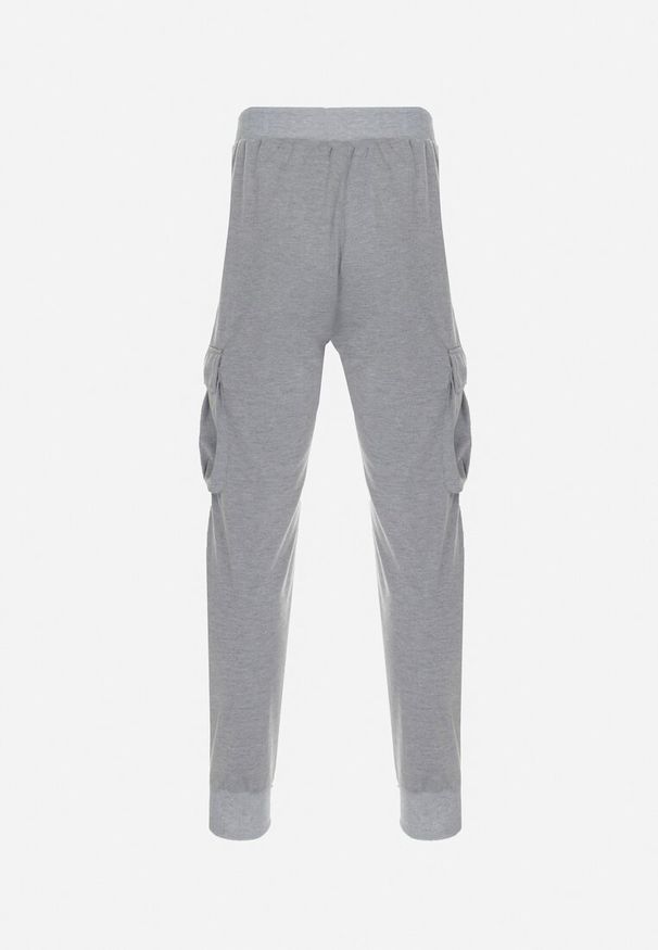 Born2be - Szare Spodnie Cargo Dresowe Evaleia. Kolor: szary. Materiał: dresówka