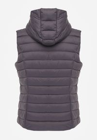 Born2be - Szara Pikowana Kamizelka Przejściowa z Kapturem Neanissa. Okazja: na co dzień. Typ kołnierza: kaptur. Kolor: szary. Materiał: jeans. Styl: casual #8