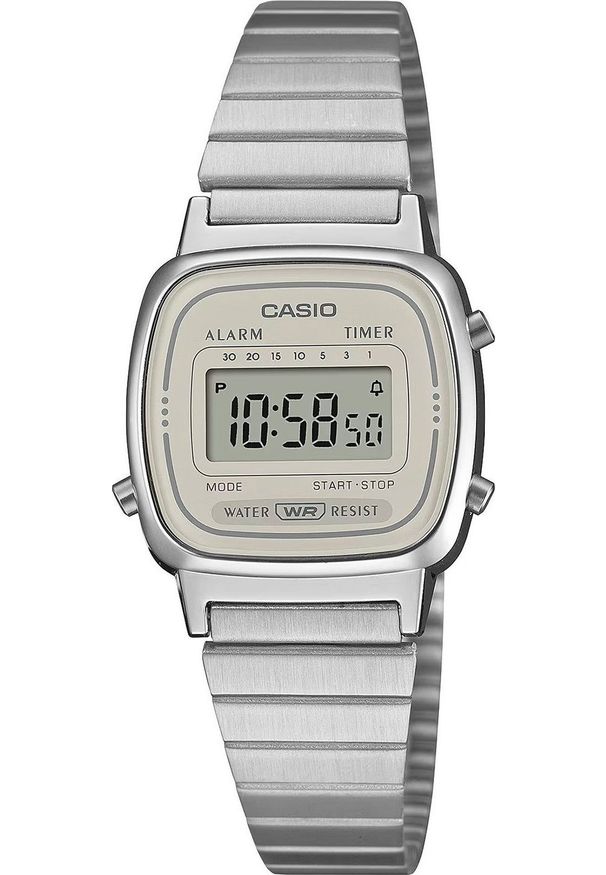 Zegarek Casio Zegarek damski Casio LA670WEA-8AEF srebrny. Kolor: srebrny