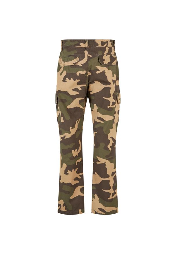 Urban Classics - Spodnie Cargo Męskie Camo Prosta Nogawka. Kolor: zielony, wielokolorowy, brązowy