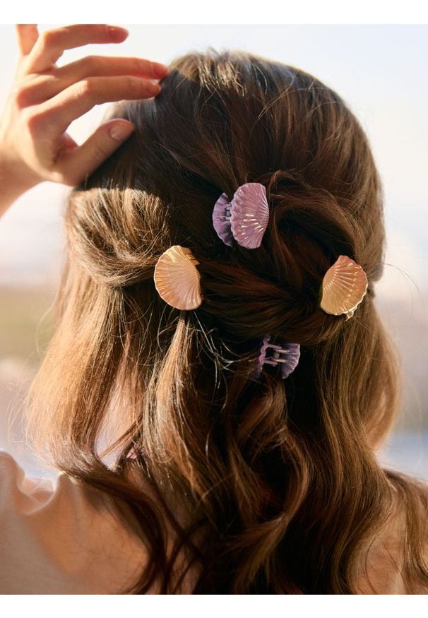 Sinsay - Klamry do włosów w kształcie muszelek 2 pack - wielobarwny