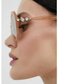 Swarovski okulary przeciwsłoneczne damskie kolor srebrny. Kształt: okrągłe. Kolor: srebrny #2