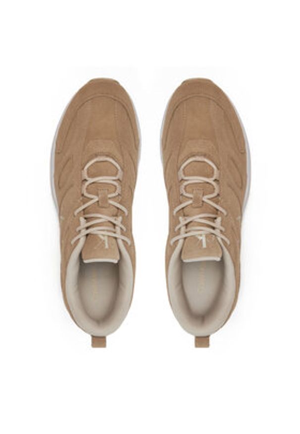 Calvin Klein Jeans Sneakersy Retro Tennis Low Mg Mix Media YM0YM01171 Beżowy. Kolor: beżowy. Materiał: zamsz, skóra