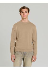 Sinsay - Sweter z długim rękawem - beżowy. Kolor: beżowy. Długość rękawa: długi rękaw. Długość: długie